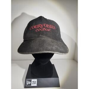 VTG Courvoisier Cognac Hat Corduroy Black Snap Back Stylemaster USA RARE EUC